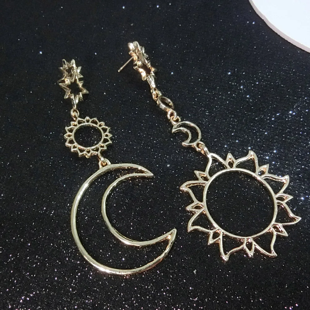 Роскошные женские стильные солнцезащитные Асимметричные в форме Луны серьги