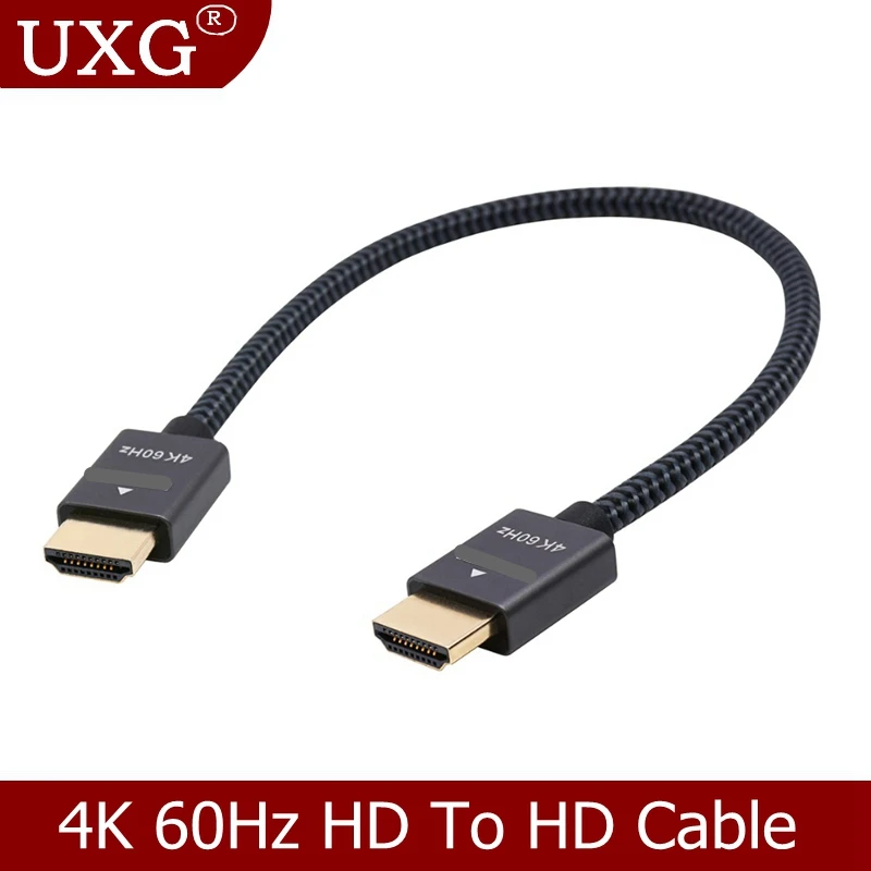 HD 2.0 кабель 1Ft 30 см 2.0v 2K 8k 4K 60Hz короткий с оплеткой и корпус из металлического
