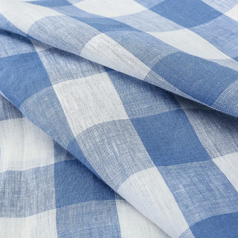 

100% Linen Striped Vintage Fabric For Sewing Shirt Women's Dress Clothing Materials