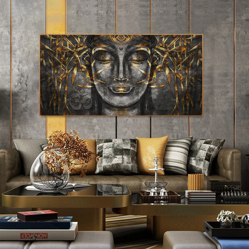 

Canvas Painting Abstract Buddhism Posters And Prints On The Wall Buddhist Mood Picture For Living Room Home Buddha Decoration