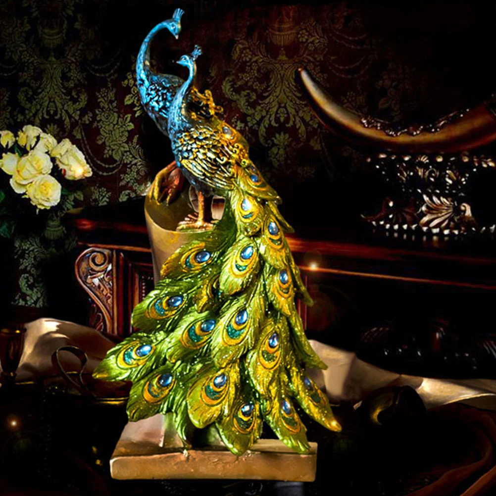 

Синее настольное украшение, полимерное украшение Peafowl, настольное украшение, полимерное украшение для рабочего стола