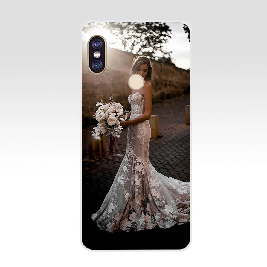Роскошный чехол 208FG из мягкого силикона и ТПУ для девушек свадебное платье