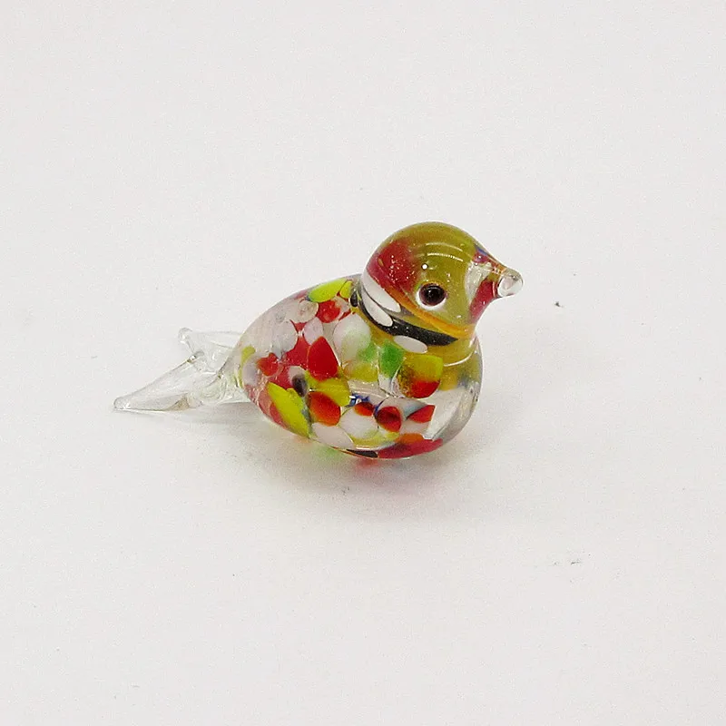 Custom New Handmade Mini Hook Wire Feather Design Glass Bird Figurine Easter Lovely Small Animal Ornament Home Decor Accessories | Дом и сад