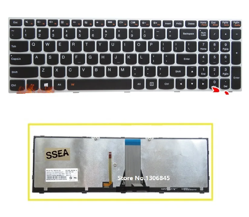 Новая английская клавиатура с подсветкой для LENOVO G50 Женская стандартная деталь B50