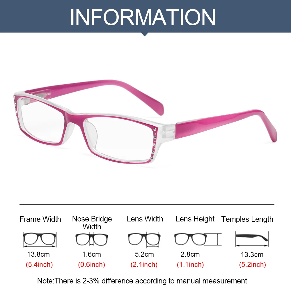 

Shiny Rhinestone Reading Glasses Men Women Presbyopic Eyeglasses Anti Blue Light Glasses For Sight +1 +1.5 +2 +2.5 +3 +3.5 +4