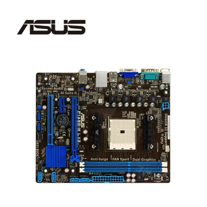 Для ASUS F1A55 M LX3 материнская плата FM1 DDR3 для AMD A55M A55 оригинальная десктопная SATA II б/у
