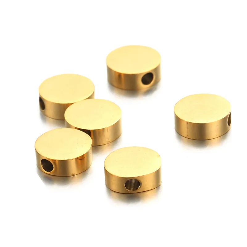 Бусины из нержавеющей стали с отверстием для браслета 8 мм 20 шт.|Ювелирная