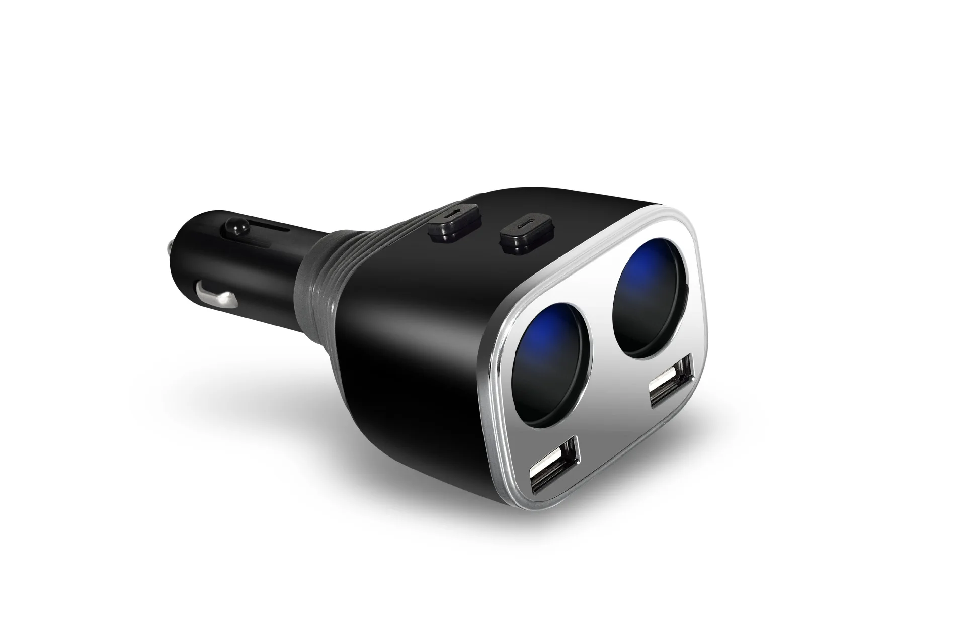 

Автомобильное зарядное устройство с двумя USB-портами и прикуривателем