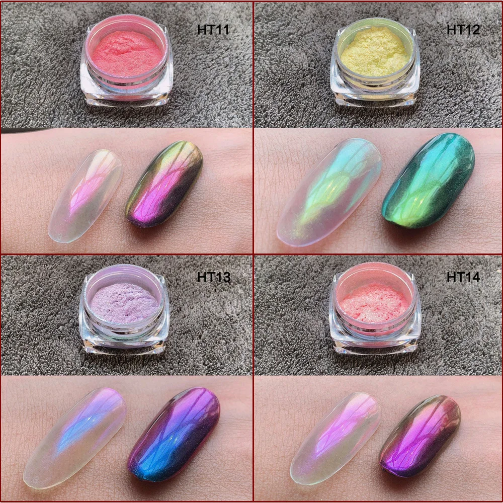 1 Коробка жемчужных глиттеров для ногтей "Неоновый мерцающий зеркальный русалочий погружной белый пурпурный хромовый пигментный пылесос для полировки декора".