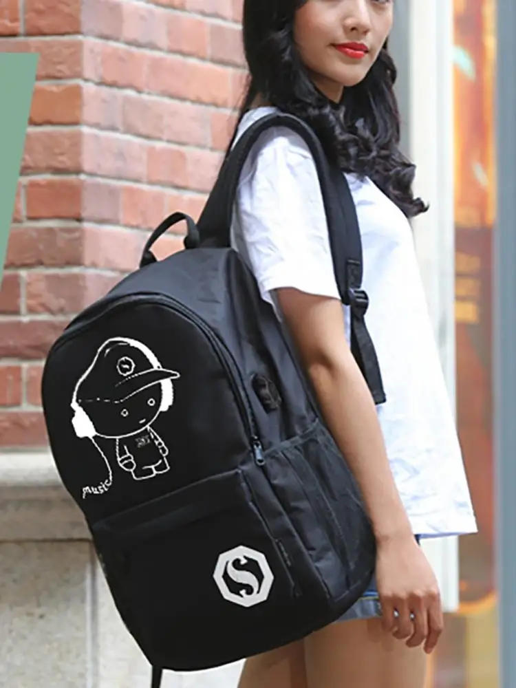 Большой светящийся Музыкальный Рюкзак с USB портативный уличный дорожный