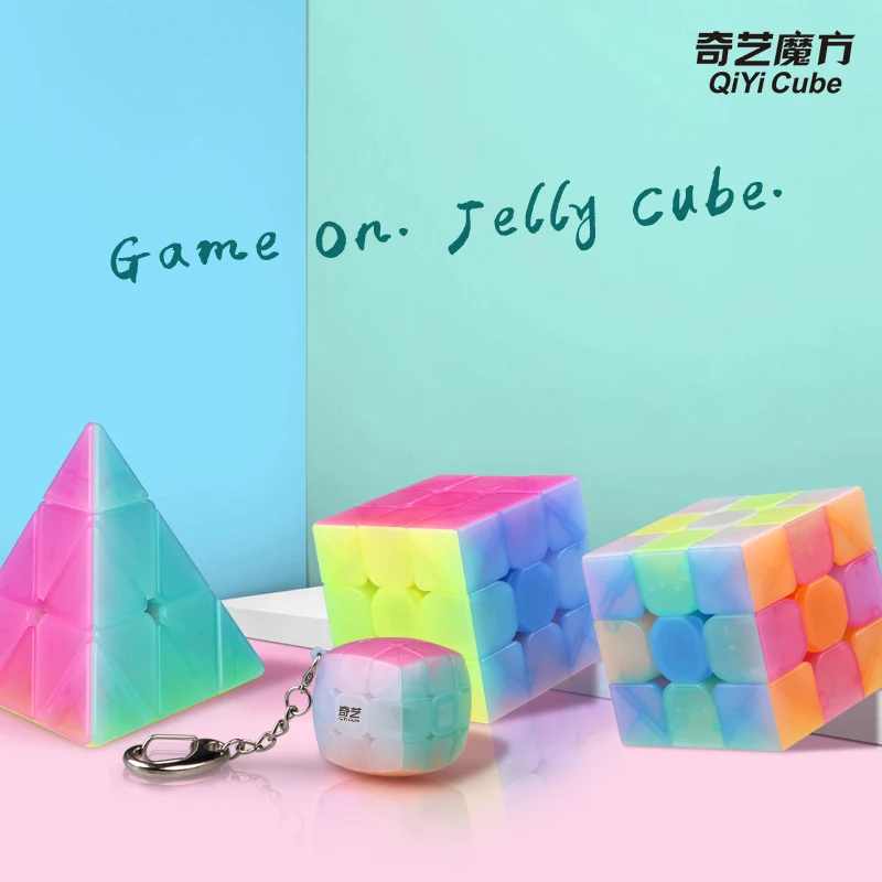 Горячая QIYI Jelly Cube 2X2x2 Cool 3x3x3 Magico speed 4x4x4 Toy обучающий для красочных Cubo Puzzle Neo детей |
