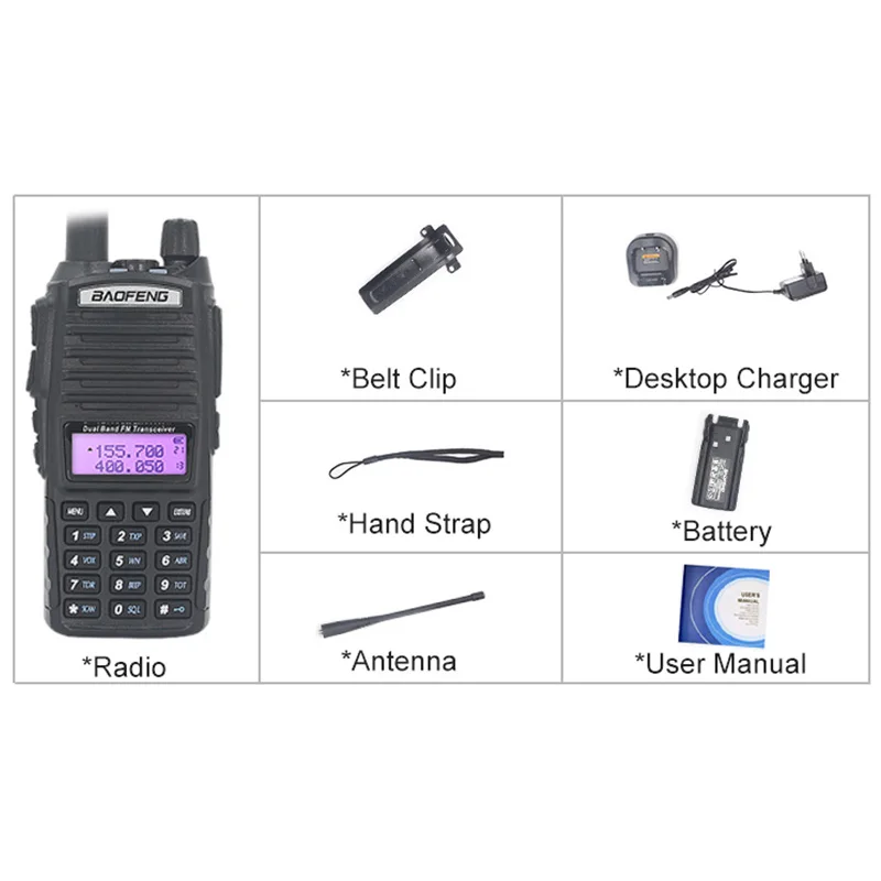 Портативная рация BaoFeng двухсторонняя радиостанция UV 5R 10 км VHF UHF 5 Вт 8