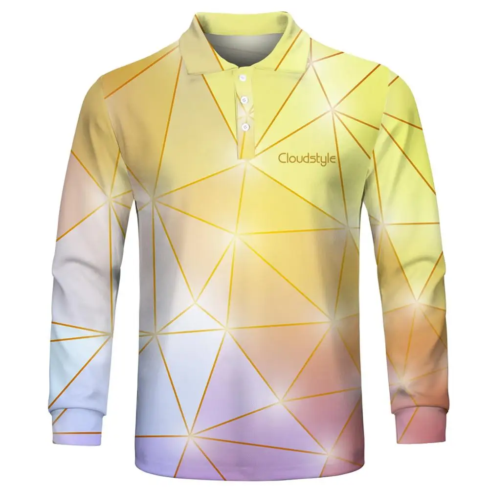 07 Мужские 3D рубашки поло Синие градиентные повседневные свободные мужские рубашки-поло Толстовка Harajuku 3D печать рубашки поло для мужчин плюс размер S-5XL - Цвет: 07