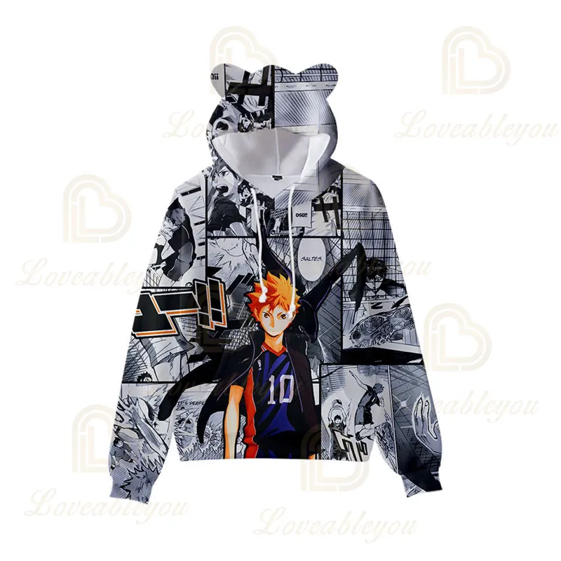 Толстовка с капюшоном Аниме Haikyuu Детская толстовка для косплея Хината плеуу