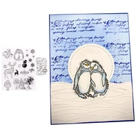 new arrival christmas penguin deer metal cutting dies and clear stamps for diy scrapbooking crafts card making photo album decor
