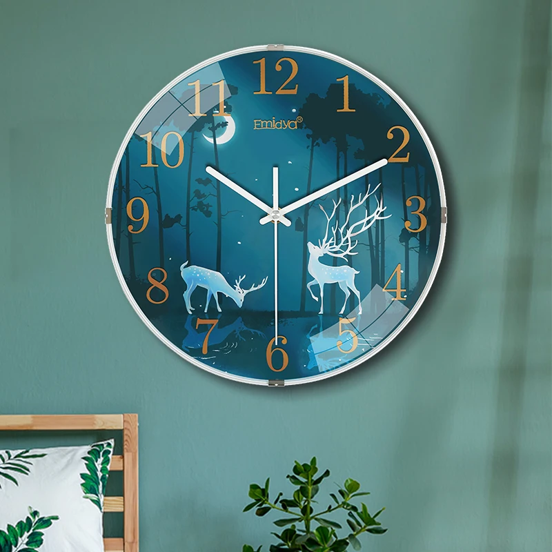 

Home Decor Digital Wall Clock Modern Design Living Room Decoration Luxury Silent Wall Watch HD Glass Kitchen Clocks Gift