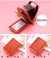 new wallet first layer cowhide drivers license wallet rfid anti theft brush wallet leather zipper organ wallet