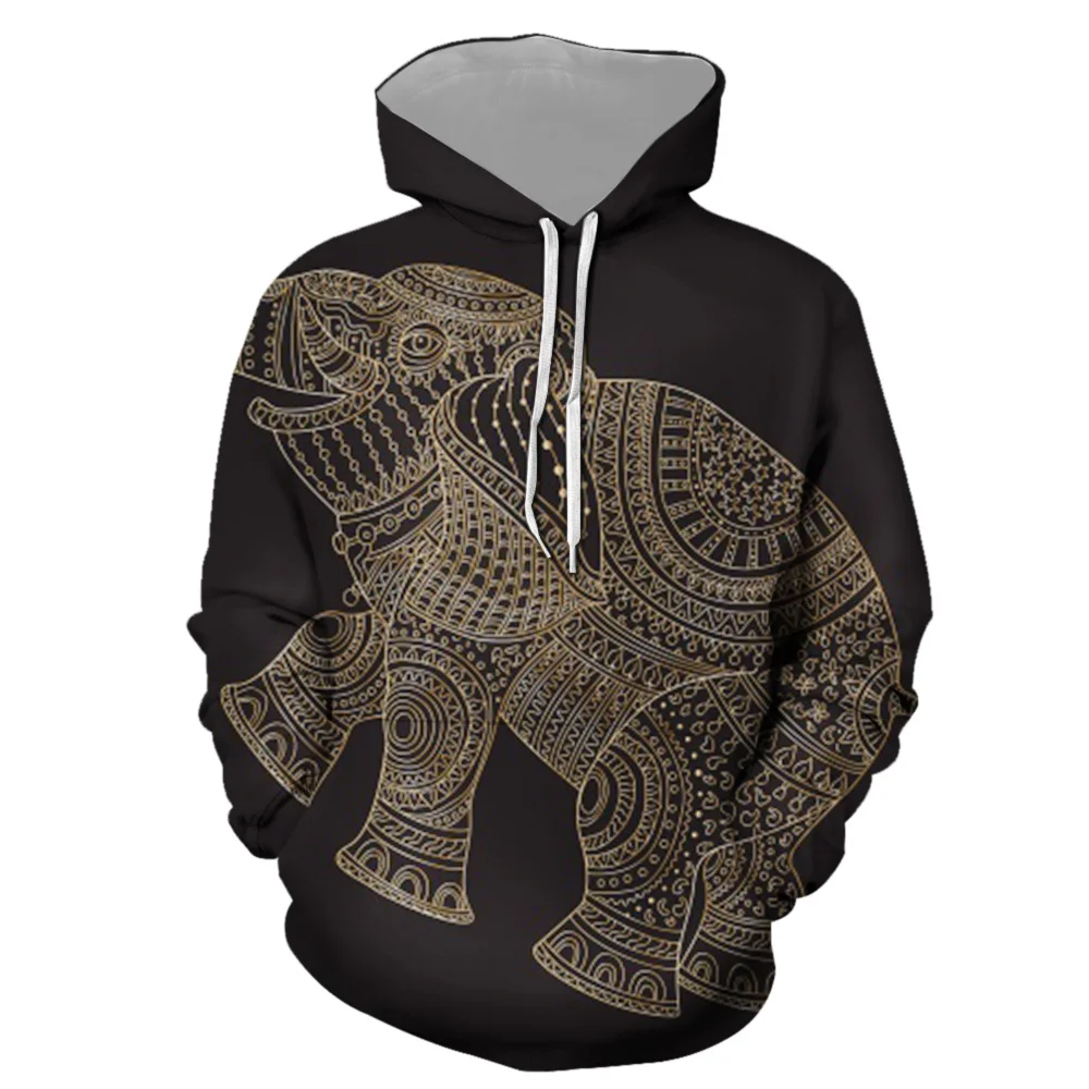 Толстовка с капюшоном 3D принтом мамонта Сезон осень Мужская толстовка большого