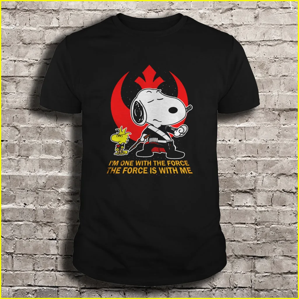I'M On The Force Is With Me Снупи и Звездные войны Mashup футболки|Мужские футболки| |