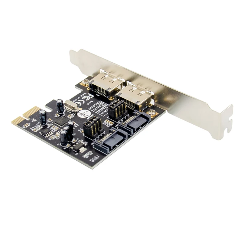 Адаптер расширения Zeadow PCI-Express X1 на 2 порта ESATA и SATA 3 0 6 ГБ/сек. PCIe чипсет ASM1061 |