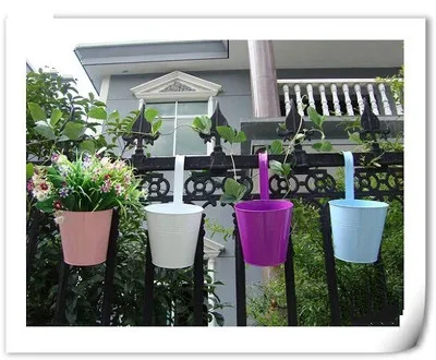 Горшок для растений ярких цветов Съемная жестяной вазон подвесные корзины