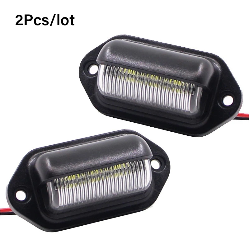 

Фонари для номерного знака автомобиля, 2 шт., 12 В, 6SMD, светодиодная лампа для грузовиков, подсветка