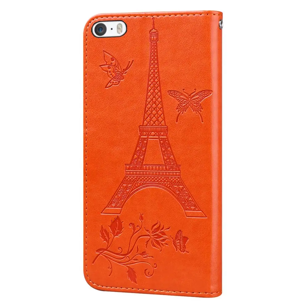 Кожаный футляр для чехол Классический Магнитный телефона башня кожаный iPhone5 5S SE |