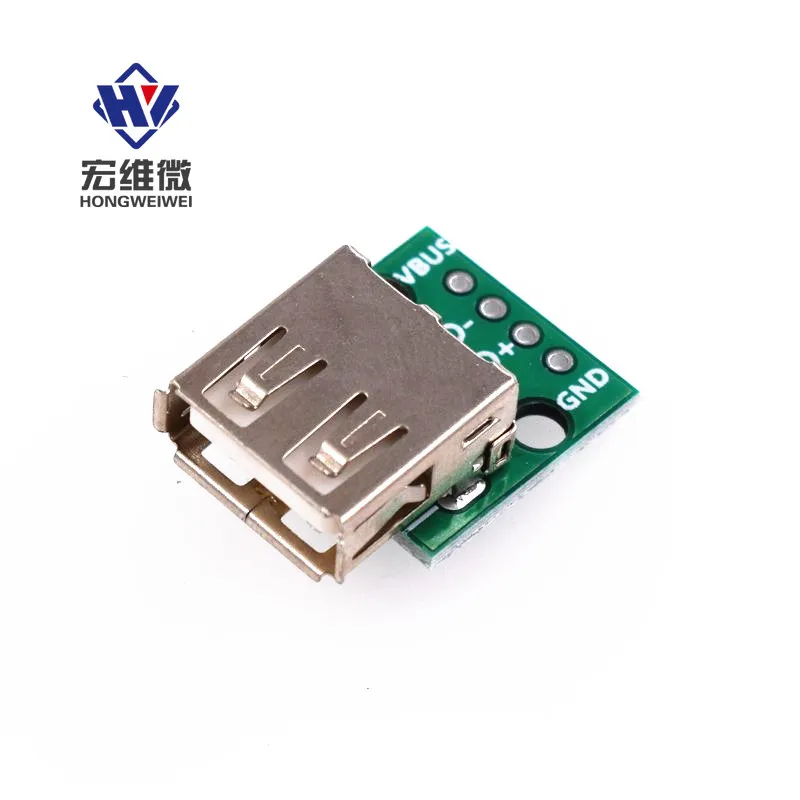 1pcs Type A Female USB2.0 To DIP 4p Straight Plug 2.54mm PCB Socket Connector Adapter Board Welded Mobile Phone Power Data Cable