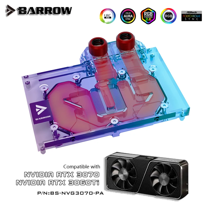 

Блок графического процессора Barrow ARGB 5 В для NVIDIA Founders RTX 3070/3060Ti, полностью покрытый Радиатор VGA, BS-NVG3070-PA