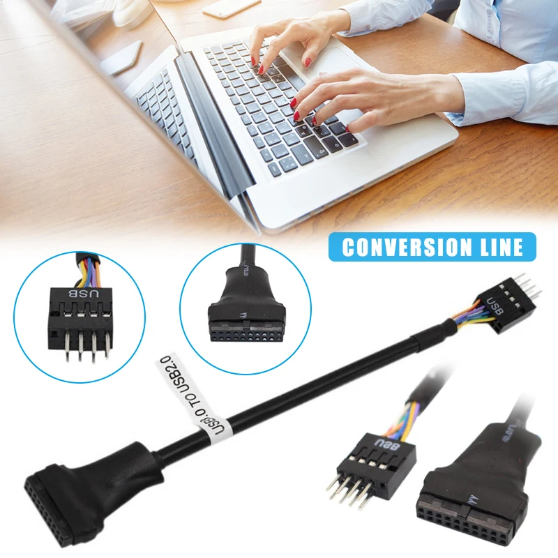 20Pin USB3.0 Женский до 9Pin USB2.0 Мужской адаптер материнской платы конвертер Кабель VDX99 |