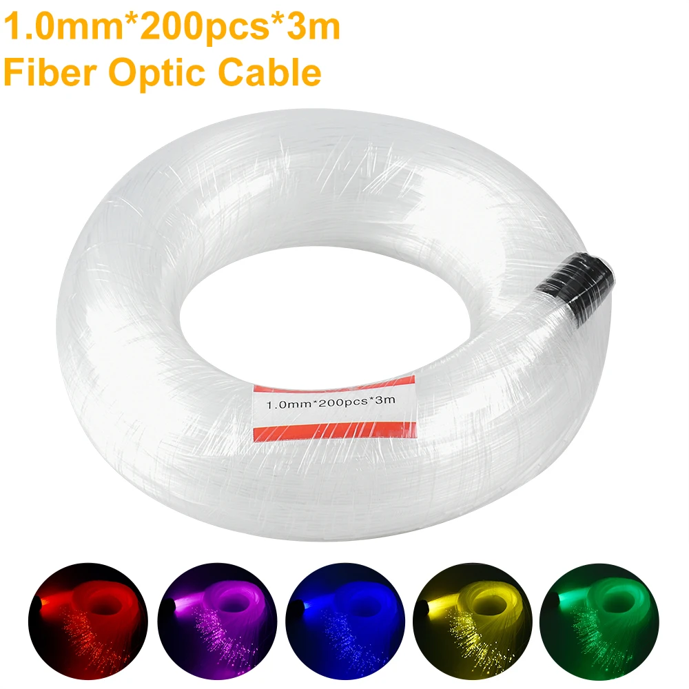 

1.0mm*200PCS*3M End Glow Fiber Optic Light For Star Sky DIY Decoration Indoor Home Use