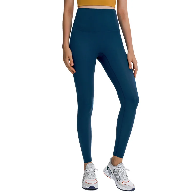 

No embarrassment line skin-friendly nude yoga pants, high waist, abdomen and hips, elastic sports cropped trousers for women