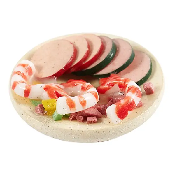 1:12 салат из морской еды на тарелке кукольный домик Миниатюрный пищевой аксессуар