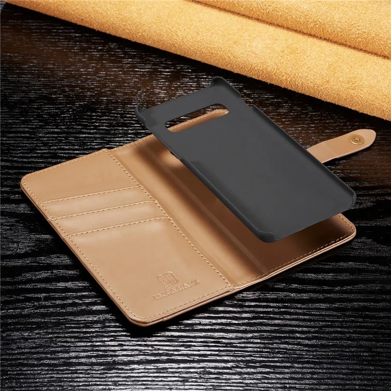 Роскошный кожаный чехол S10plus для samsung Galaxy S8, S9, S10 Plus, S10E, Note 9, 8, S7 Edge, Магнитный съемный флип-Кошелек, Чехол для карт