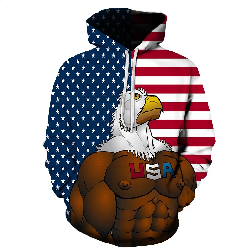 Tessffel животных American Eagle флаг Камуфляж Охотник Охота спортивный костюм пуловер