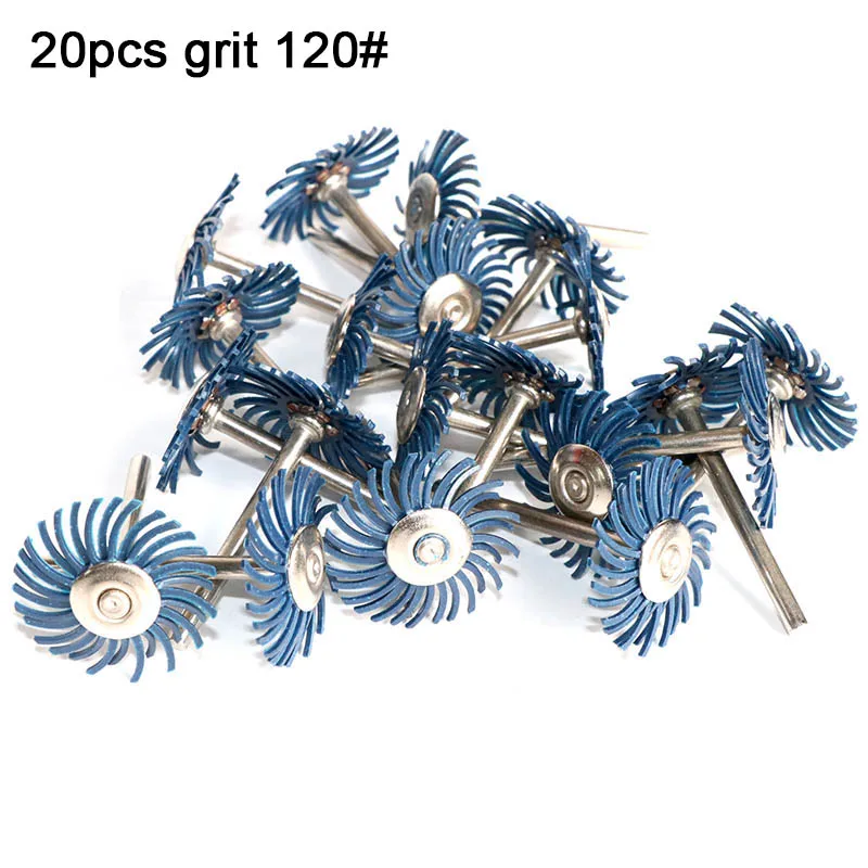 20pc/30pcs 1Inch Radial Bristle Disc Kit Abrasive Brush 1/8&quot 3mm Shank Detail Polishing Wheel for Rotary Tool Accessories |
