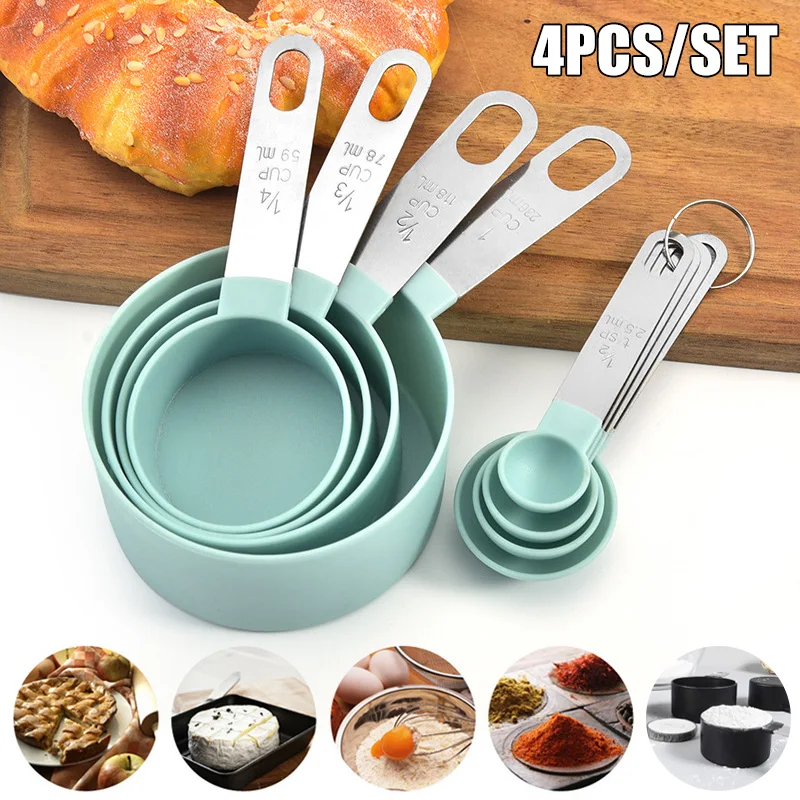 

Пятно 4 шт нержавеющая сталь PP мерные стаканы ложки кухонные инструменты для выпечки набор кухонных принадлежностей VJ-Drop