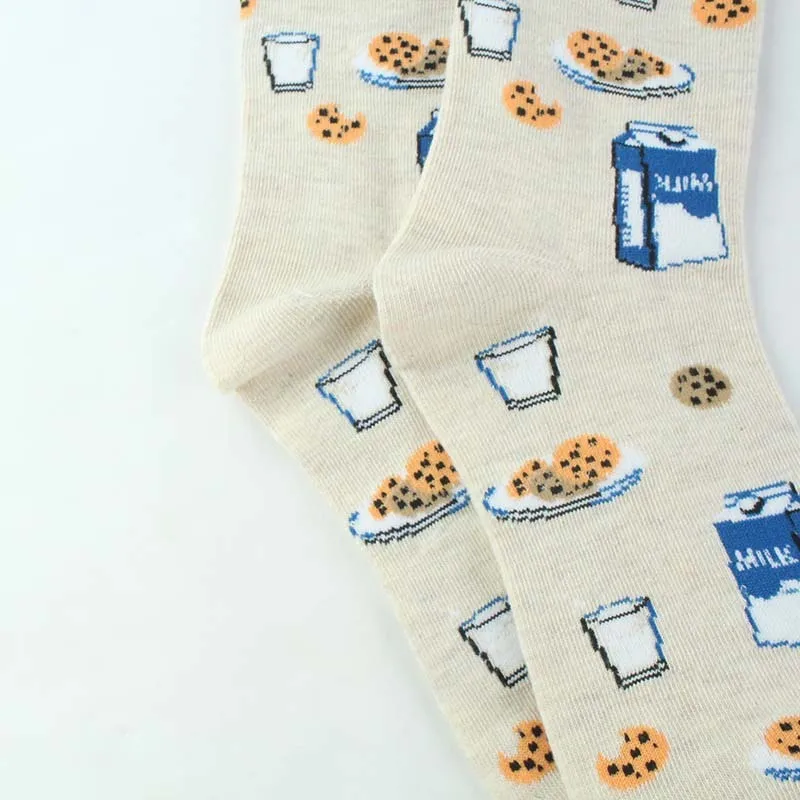 Peonfly Новинка милая еда яйцо молоко торт носки креативные забавные Мультяшные