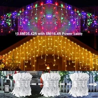 10 8m christmas lights outdoor curtain fairy lights 72 drops new year decoration led icicle lights5m lead wire string lights
