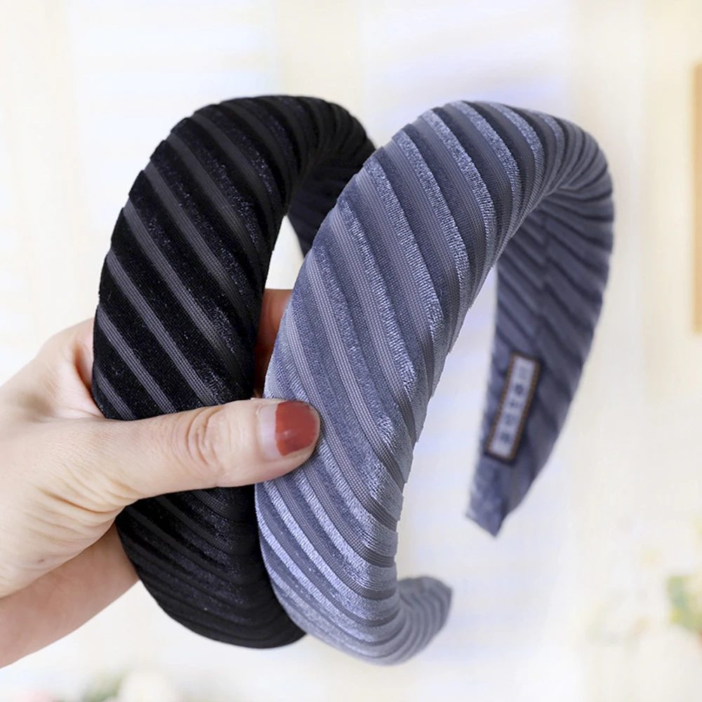 

Women Casual Wash Face Velvet Sponge Hair Hoop Thick Handmade Solid Color Headband Girls Thick Hairband Fashion Headwear Winter