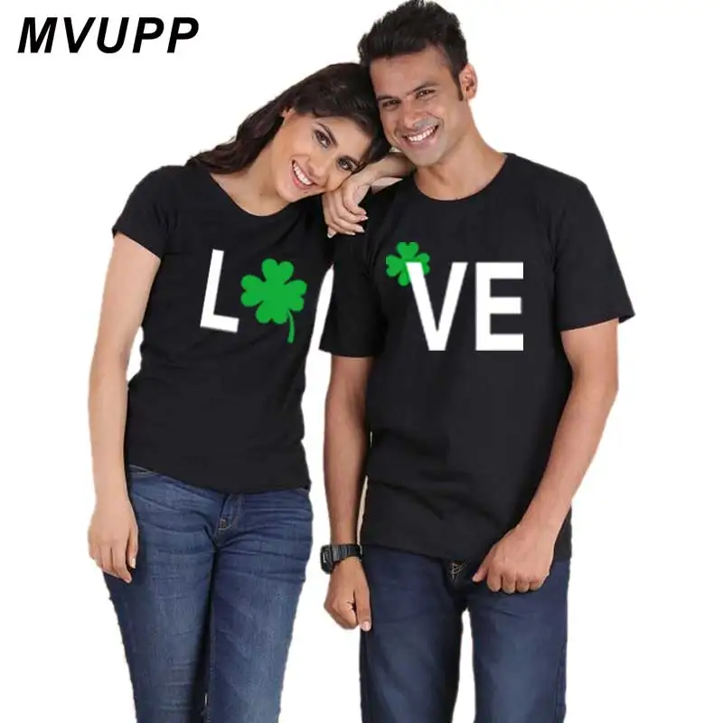 love couple t shirt for lovers husband wife boyfriend and girlfriend cotton print casual tops tee women summer matching clothes | Женская