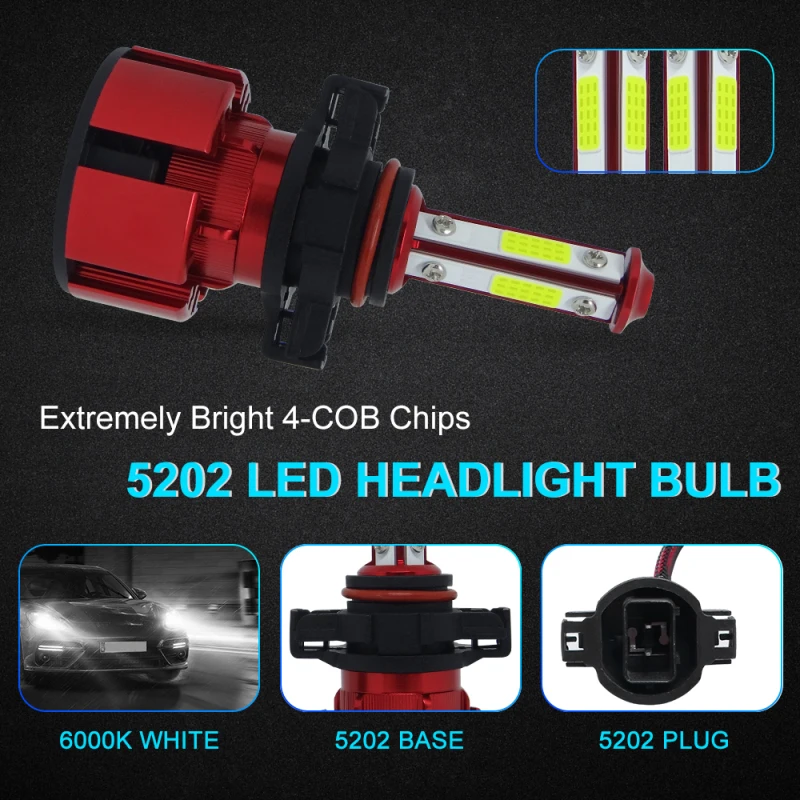 

Пара/коробка X20 Автомобильные светодиодные фары s 5202 22 Вт автомобисветильник ры s 6000 лм IP68 k светильник свет светодиодные передние фары лампы ...