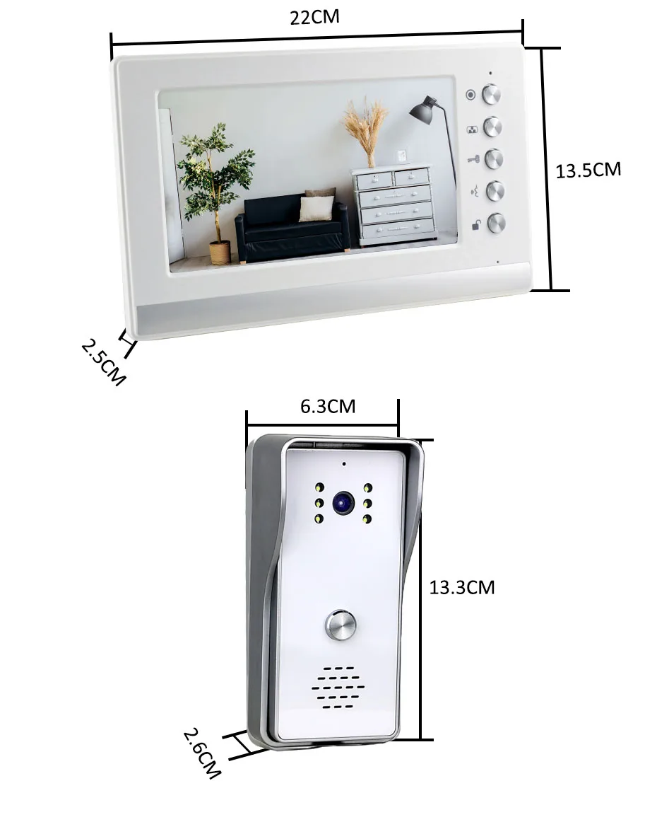Pаспродажа Видеодомофон DragonsView, 7-дюймовый дверной звонок с камерой 1000 ТВЛ, одна наружная панель звонков IP65 для домашней безопасности Pаспродажа Видеодомофон DragonsView, 7-дюймовый дверной звонок с камерой 1000 ТВЛ, одна наружная панель звонков IP65 для домашней безопасности