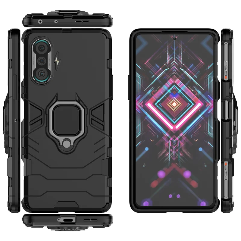 Чехол для Xiaomi Redmi K40 игровой чехол с магнитным кольцом и подставкой ударопрочный