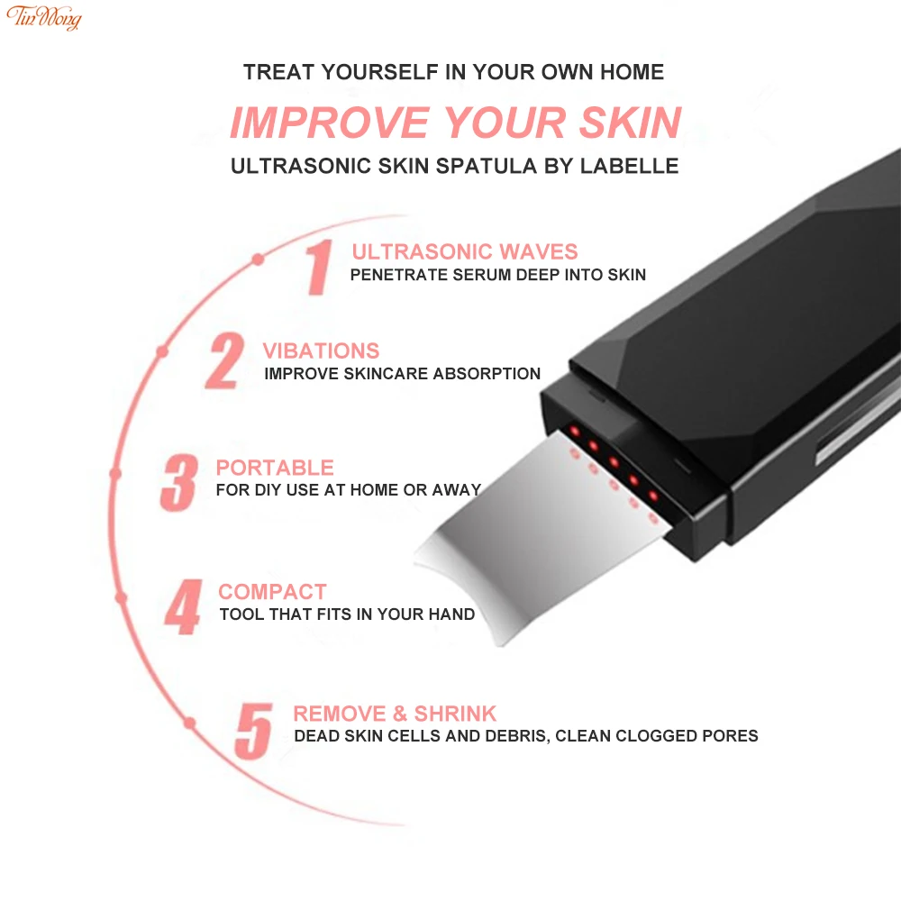 USB Ультразвуковой глубокий аппарат для чистки лица удаление угрей