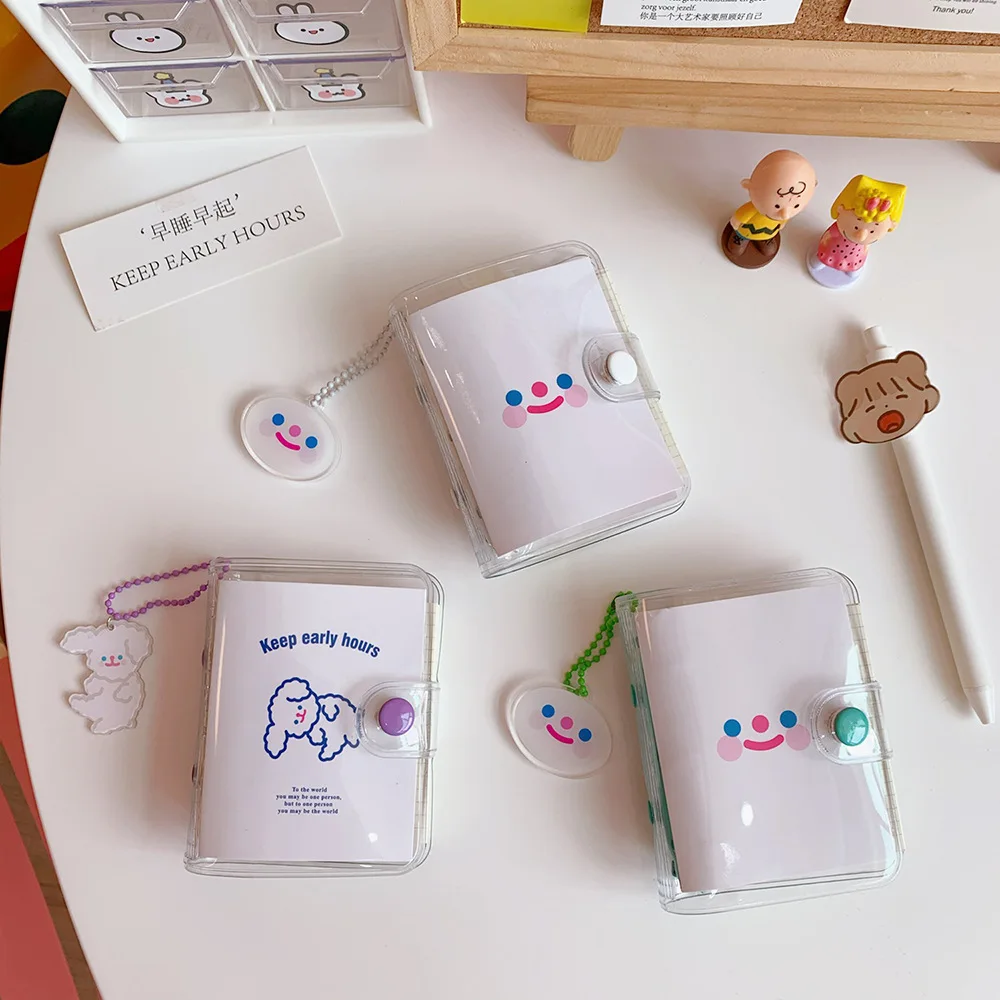 

Smiling Face Curly Dog Notebook Transparent PVC Simple Style Account Book Cute Loose-leaf Student Cartoon Diary school supplies