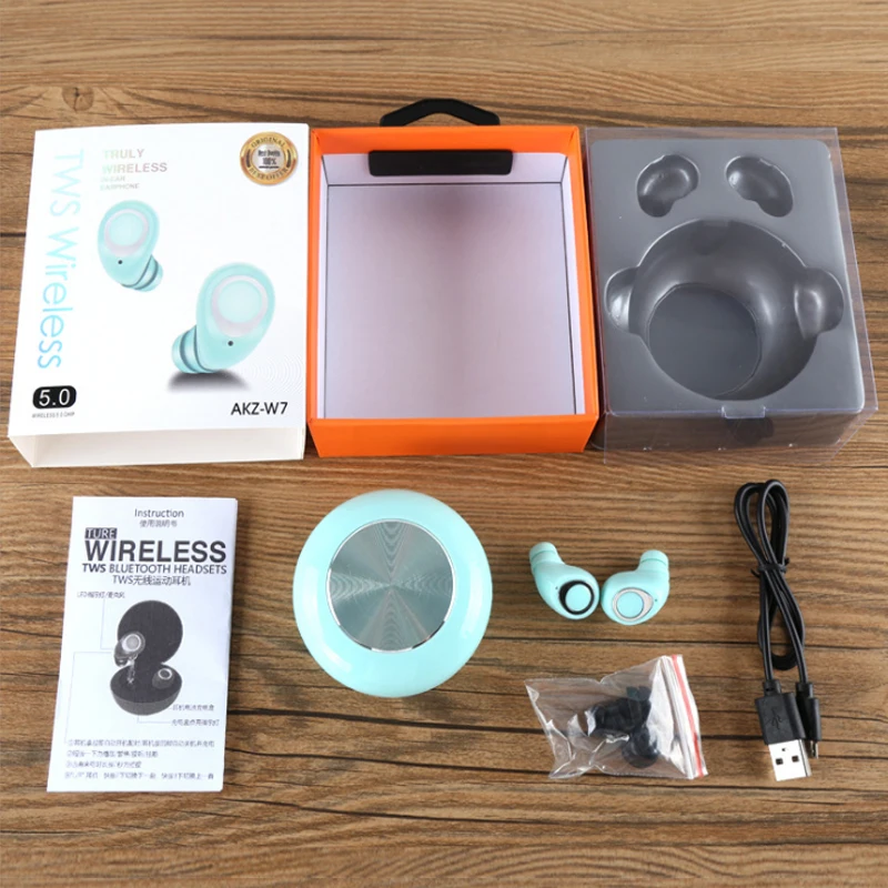 Good Quality W7 TWS Bluetooth V5.0 Earphones Wireless Earbuds 3D Stereo HiFi Sound Mini Sports Headset Bass Headphones | Электроника