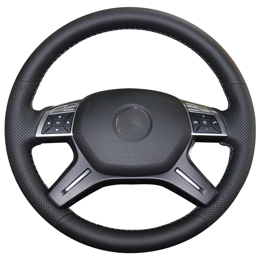 Черный синтетический кожаный чехол для Mercedes Benz GL350 ML350|car steering wheel cover|steering coverwheel cover