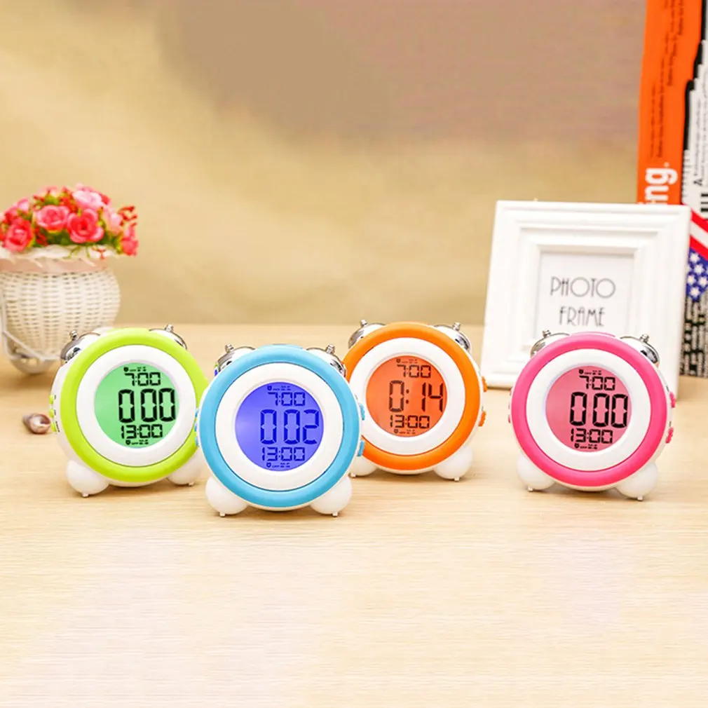 Alarm Clock Loud Light Bell Double Snooze Function LED Backlight Digital Battery Tabletop | Дом и сад