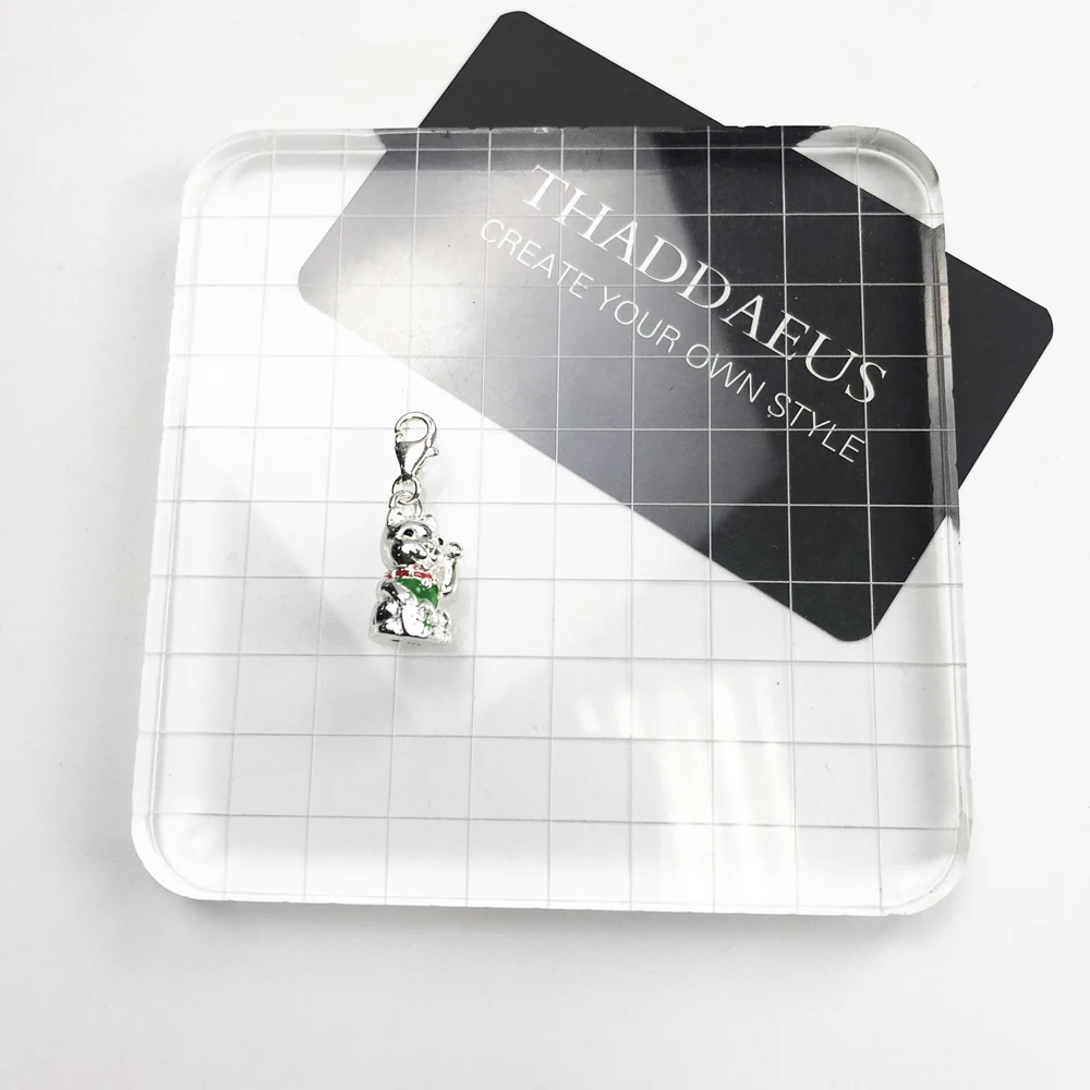 Женский браслет из серебра 925 пробы с подвеской Кот удачи | Украшения и аксессуары